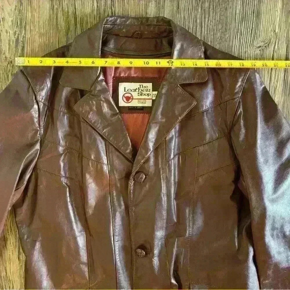 Vintage Sears The Leather Shop Brown Leather Jacket Mens Size 42 X-Tall Zip Out - Picture 7 of 14